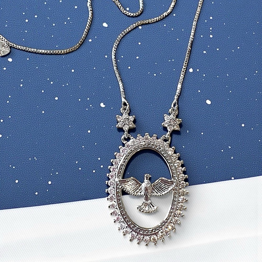 Dove Cubic Zirconia Pendant Necklace - Picture 2 of 16